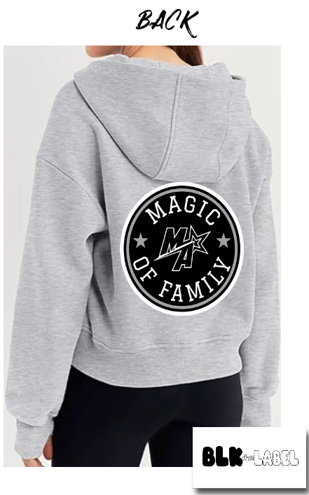 MAGIC ATHLETICS 1/2 ZIP GREY HOODIE - MAGIC OF FAMILY
