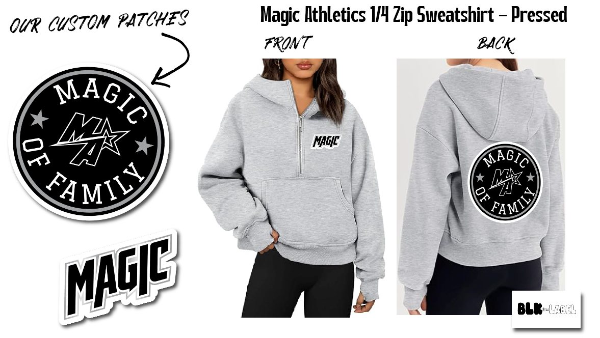 MAGIC ATHLETICS 1/2 ZIP GREY HOODIE - MAGIC OF FAMILY