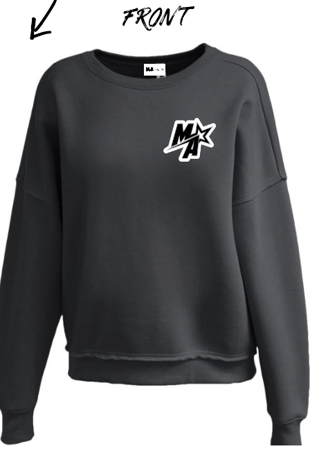 MAGIC ATHLETICS RAW EDGE CREW - BLACK w/ SEWN Details
