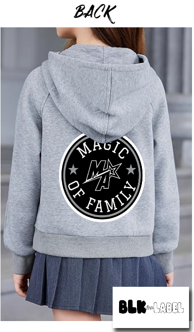 YOUTH MAGIC ATHLETICS 1/2 ZIP GREY HOODIE - MAGIC OF FAMILY
