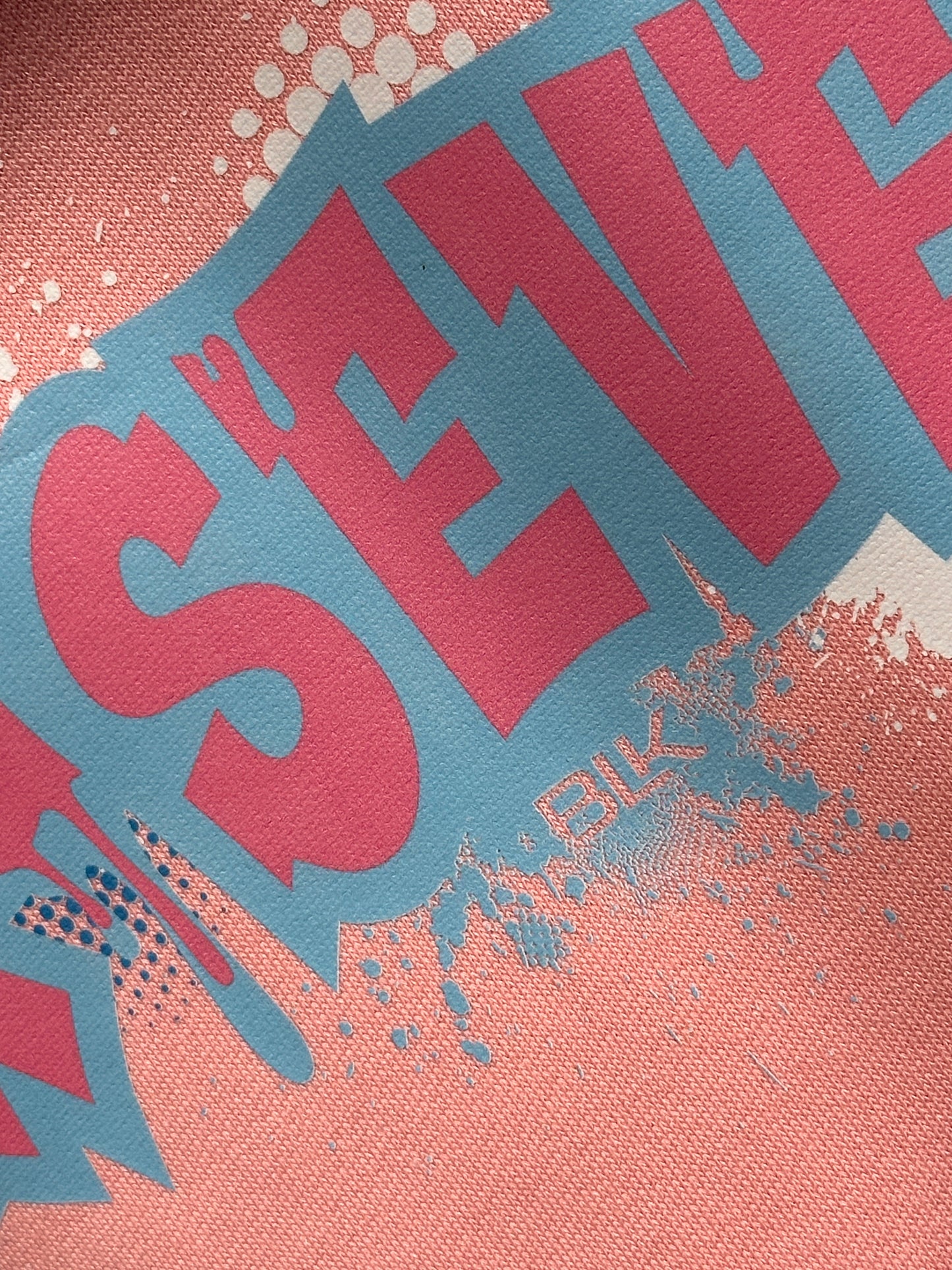 BLK the Label SIX-SEVEN Drip Hoodie in Vibrant Blue with Pink Graffiti Logo for Trendy 67 Comfort