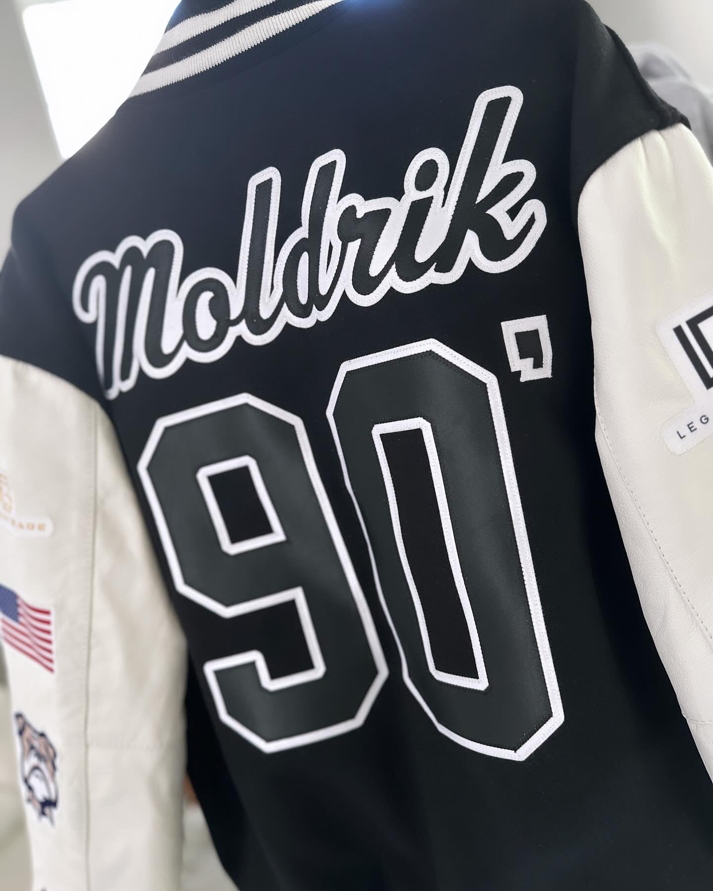 CUSTOM LEATHER SLEEVE VARSITY JACKET - SEWN