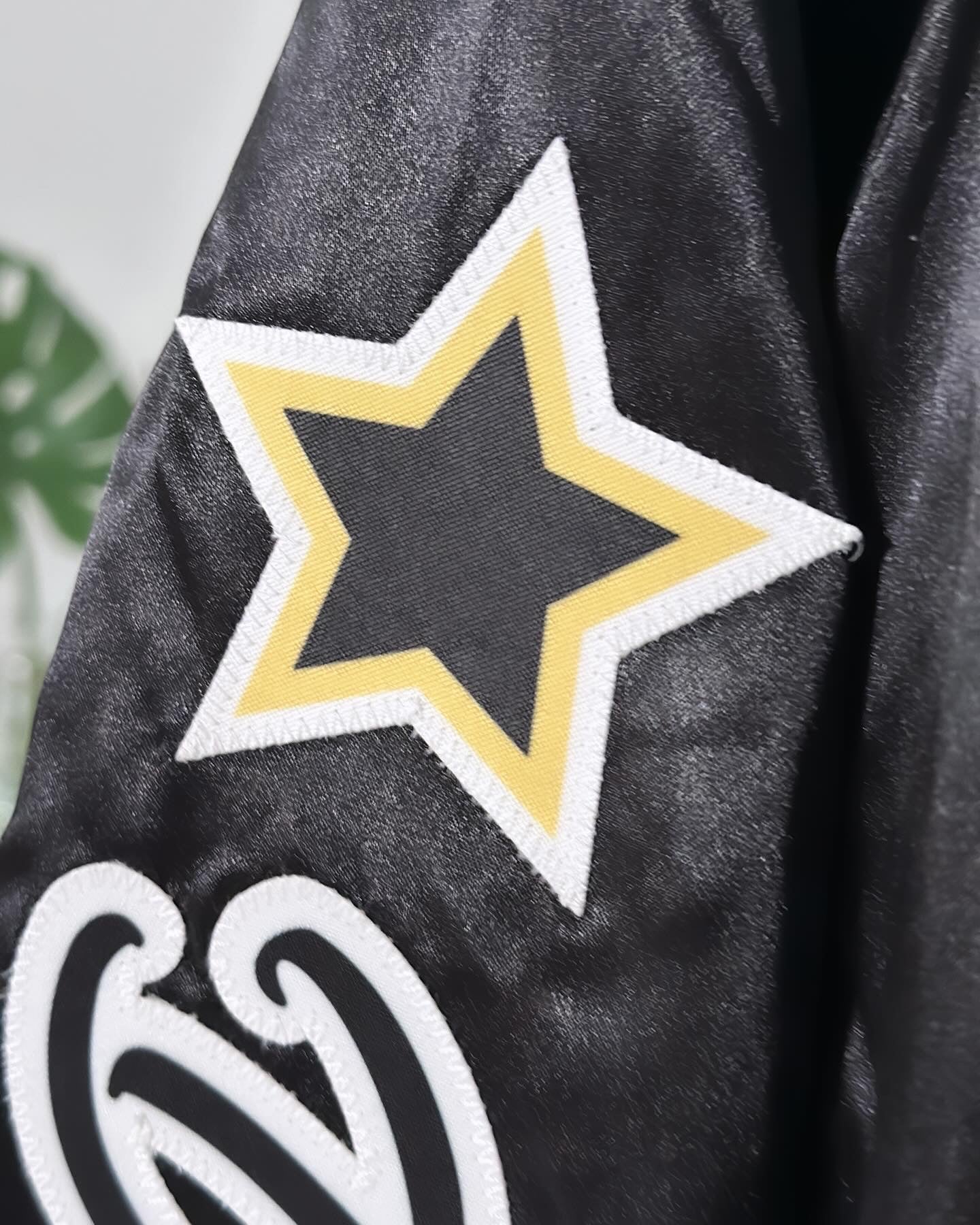 CUSTOM SATIN BOMBER / STRIPED TRIM JACKET - SEWN