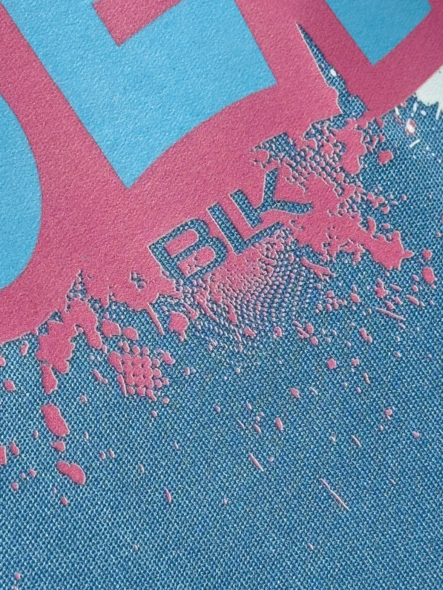 BLK the Label SIX-SEVEN Drip Hoodie in Vibrant Blue with Pink Graffiti Logo for Trendy 67 Comfort