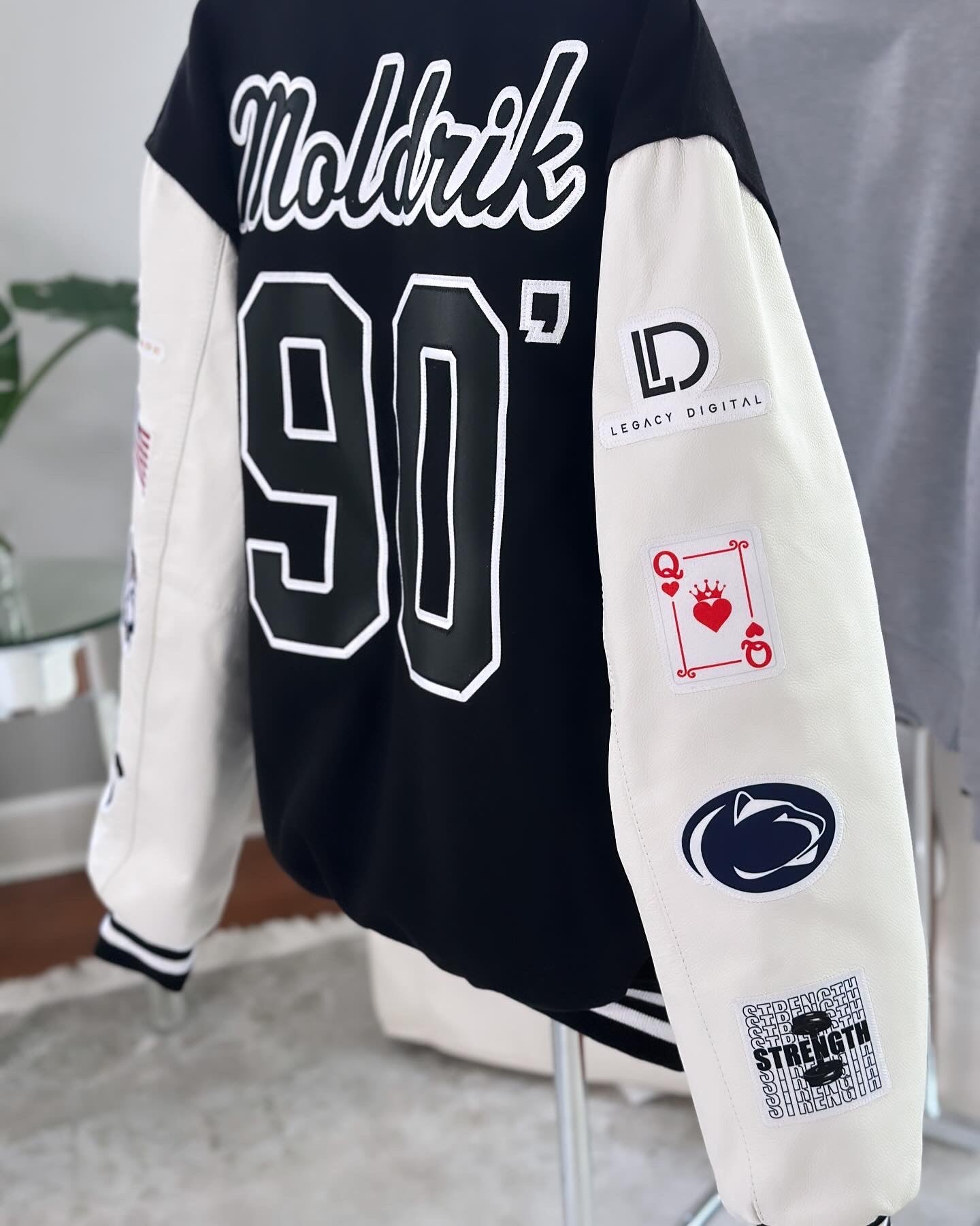 CUSTOM LEATHER SLEEVE VARSITY JACKET - SEWN