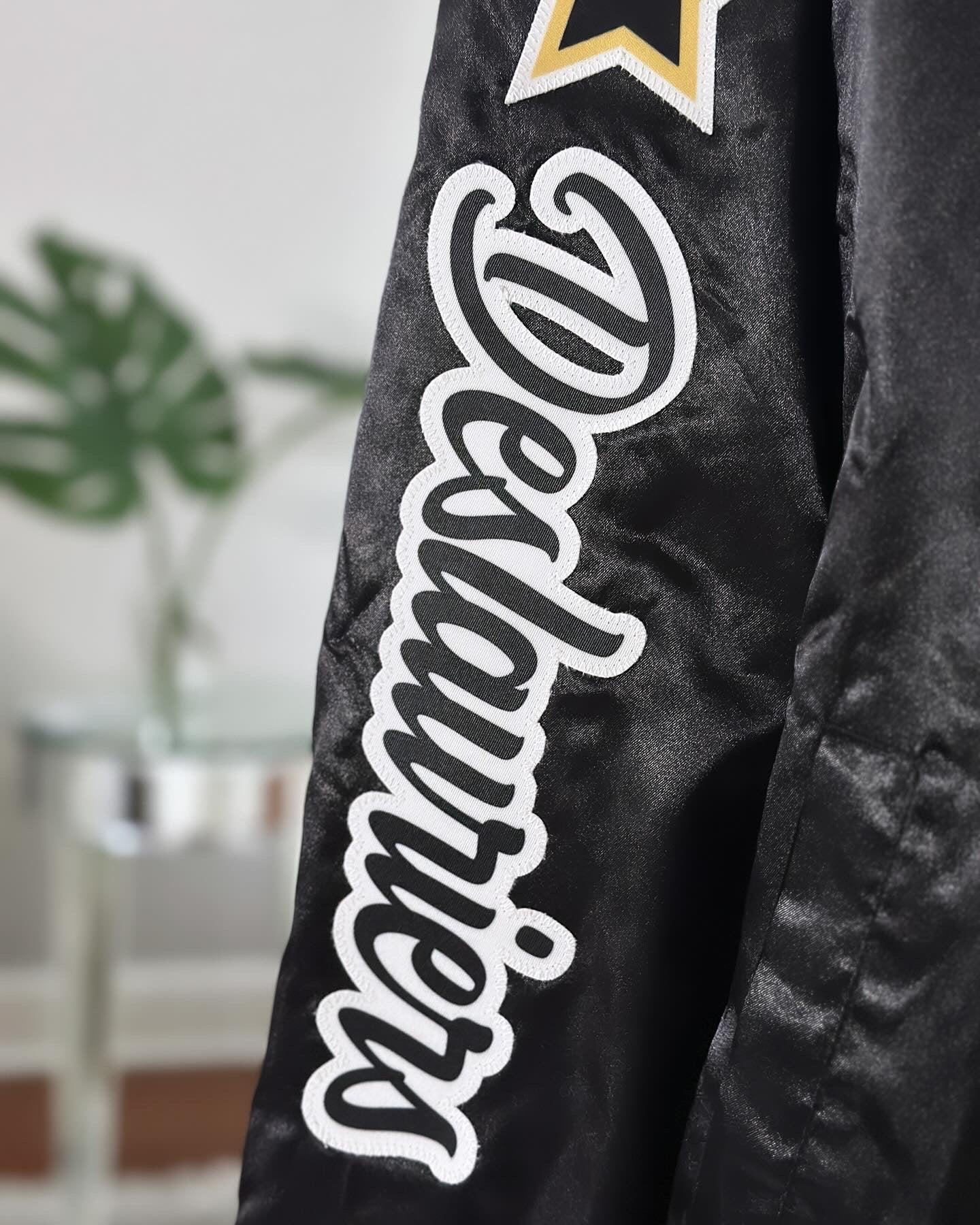 CUSTOM SATIN BOMBER / STRIPED TRIM JACKET - SEWN