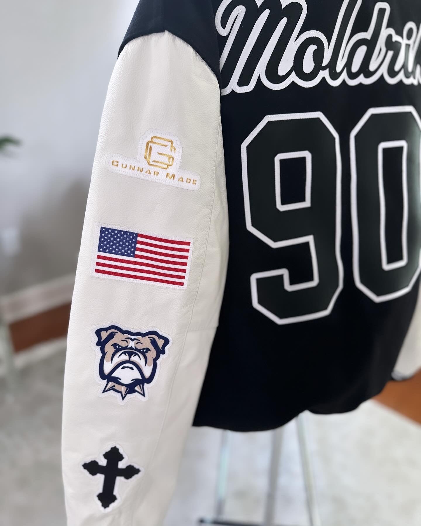 CUSTOM LEATHER SLEEVE VARSITY JACKET - SEWN