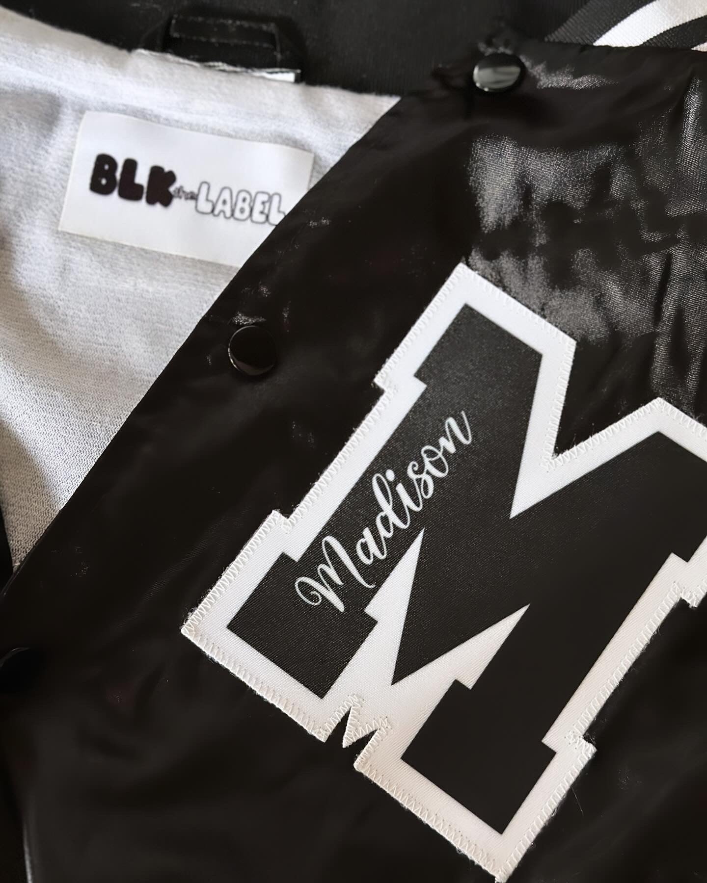 CUSTOM SATIN BOMBER / STRIPED TRIM JACKET - SEWN