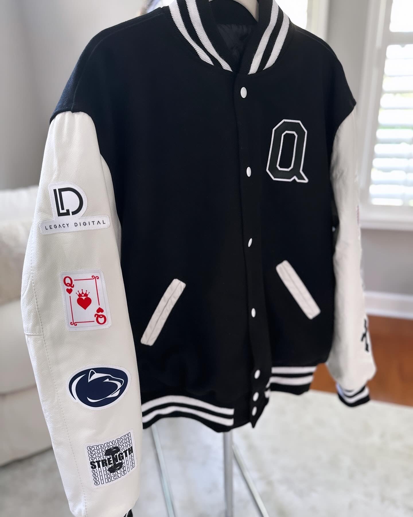 CUSTOM LEATHER SLEEVE VARSITY JACKET - SEWN