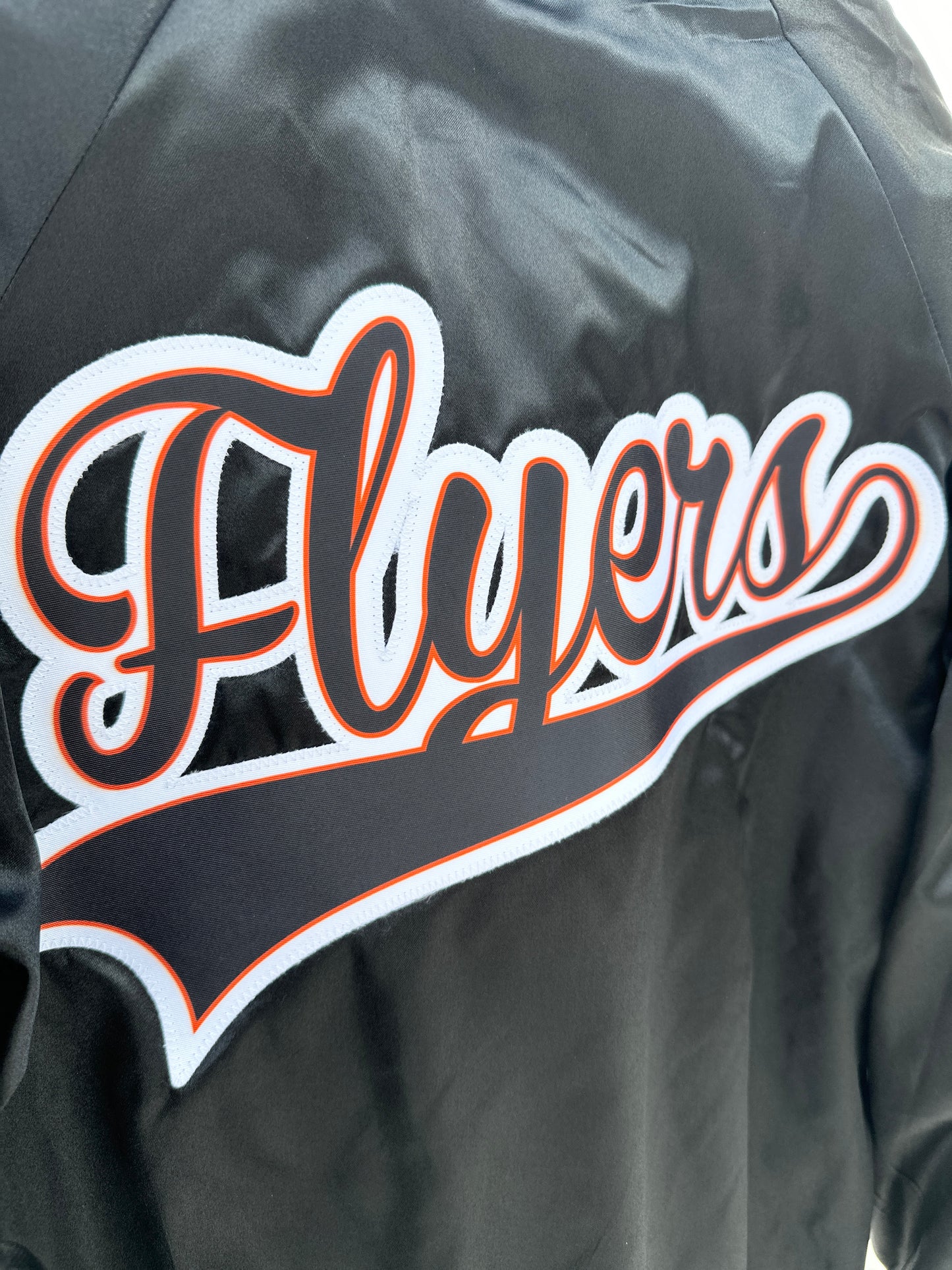 CUSTOM SPORTS SATIN BOMBER / STRIPED TRIM JACKET - SEWN