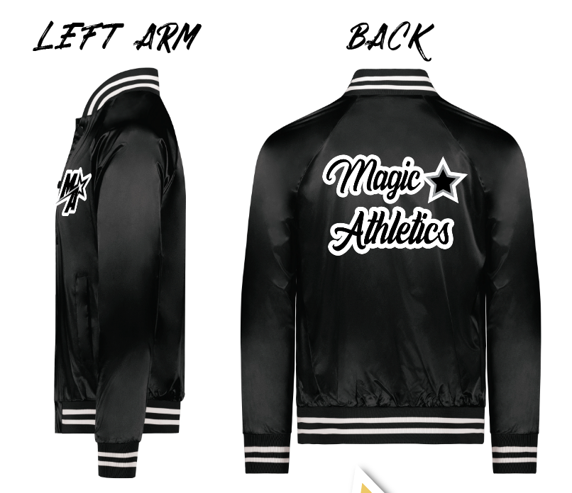 YOUTH BASE MODEL CUSTOM MAGIC ATHLETICS SATIN JACKET - SEWN