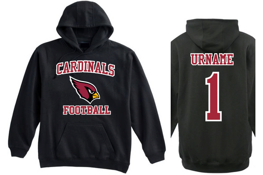 CARDINALS HOODIE - PRESSED TWILL DESIGN DETAILS