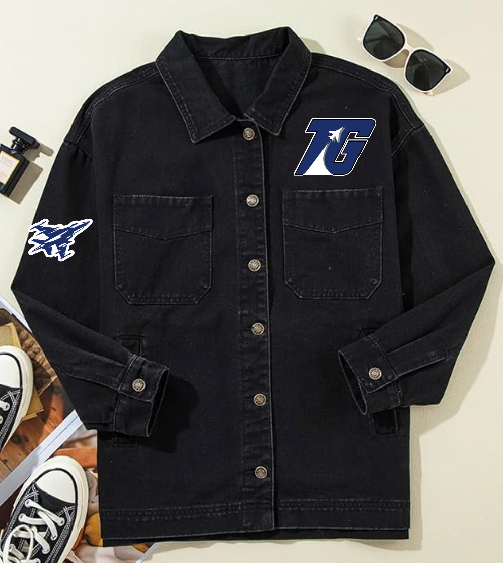 TOP GUN HOCKEY CUSTOM OVERSIZED DENIM JACKET